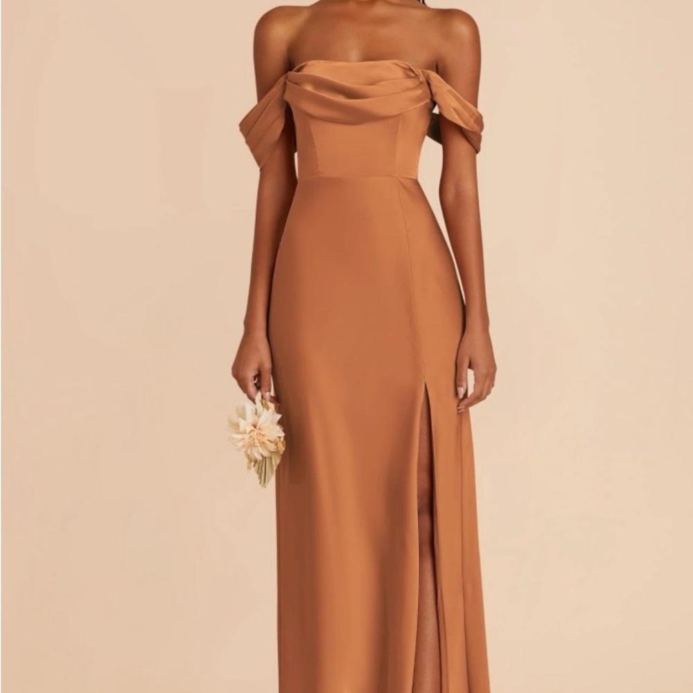 Birdy Grey Matte Satin Rust Mia Dress Not-Altered Worn Once Dry Cleaned
